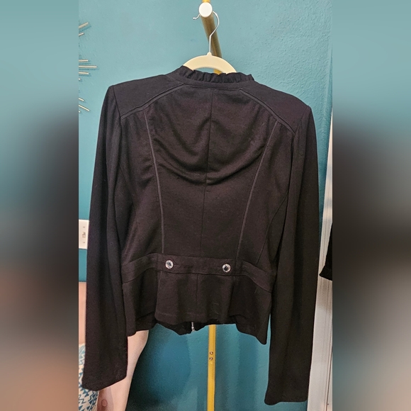 White House Black Market Black Ruffle Blazer - Picture 3 of 4